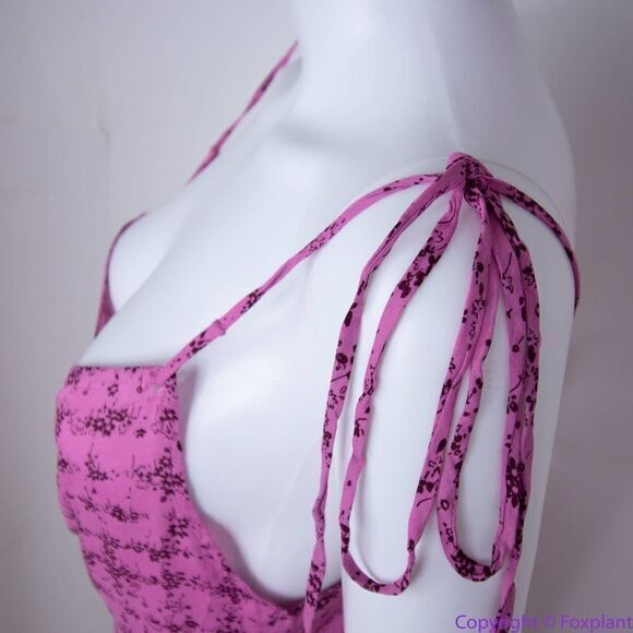 NEW Intimately Free People Caught Up Printed Slip Dress, Pink, Large - Picture 6 of 16